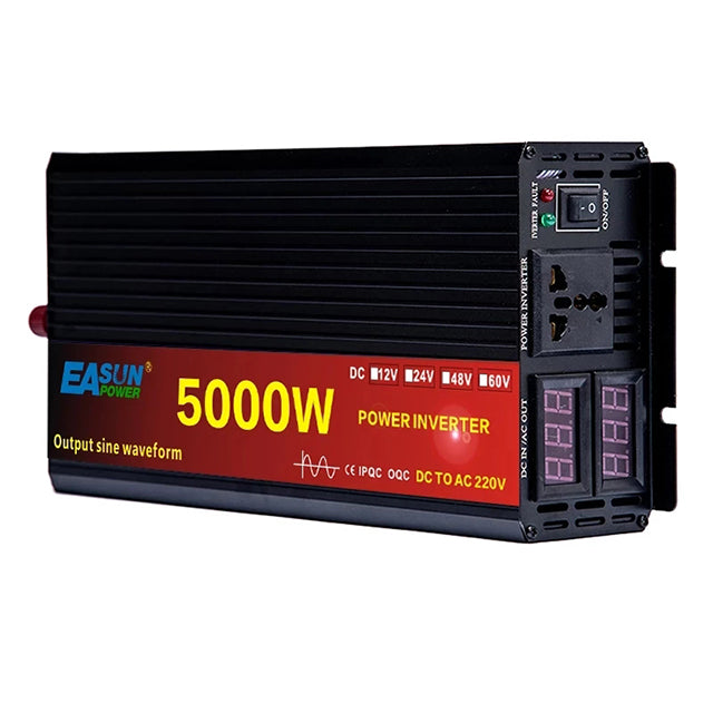 EASUN POWER czysta fala sinusoidalna falownik DC 12v 24v AC 220v moc 2000W 3000W 4000W 5000W falownik samochodowy Converte z wyświetlaczem LED
