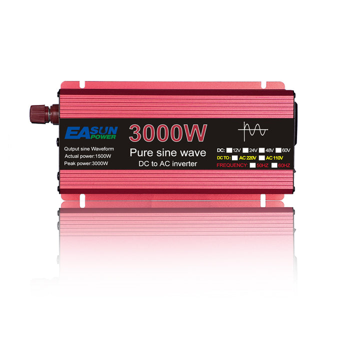 POWLAND 1000W 1600W 2200W 3000W Pure Sine Wave Inverter DC 12V 24V To AC 220V Voltage Transformer Power Converter Solar Car Inverter