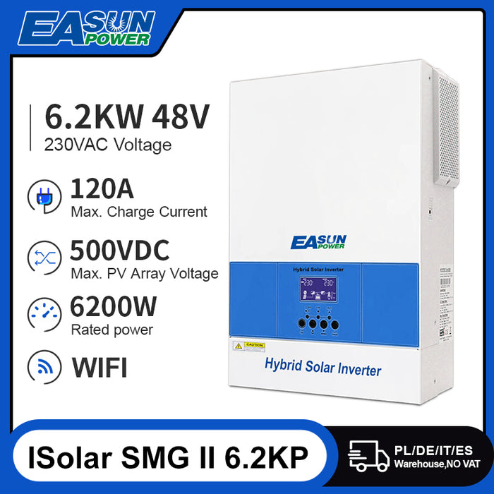 Easun Power 6200W Off Grid Solar Inverter MPPT 120A Charger With WIFI Parallel