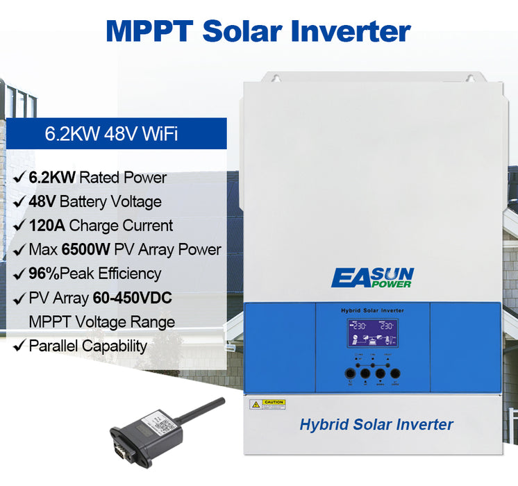 EASUN SMG II 6.2KW Off Grid Inverter Build-in MPPT 120A With Wifi No Parallel