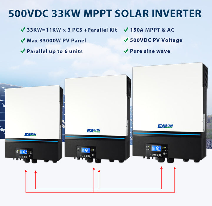 Falownik EASUN POWER SMW 11 kW poza siecią, 2 x 150 A, ładowarka solarna MPPT, wbudowane Wi-Fi 
