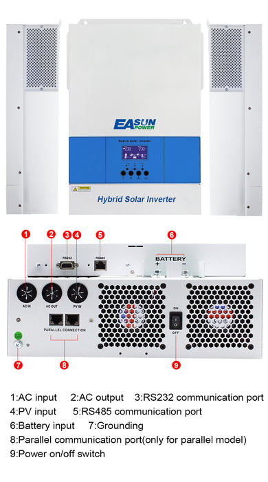 Easun Power 6200W Off Grid Solar Inverter MPPT 120A Charger With WIFI Parallel