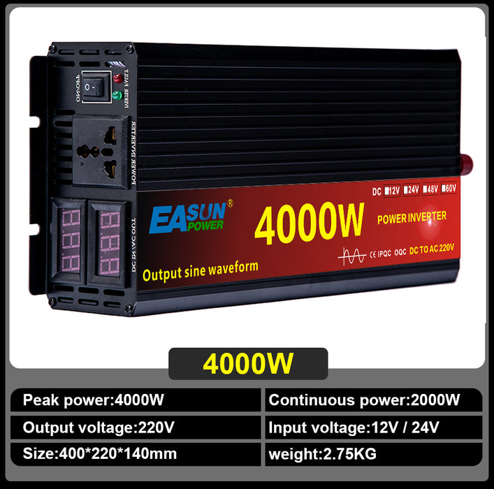 EASUN POWER Pure Sine Wave Inverter DC 12v 24v AC 220v Power 2000W 3000W 4000W  5000W Car Inverter Converte With LED Display