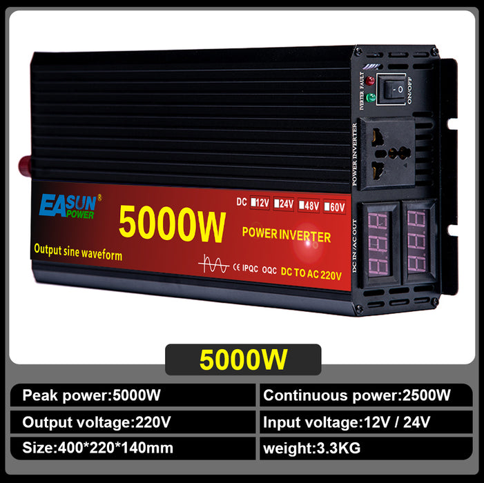 EASUN POWER Pure Sine Wave Inverter DC 12v 24v AC 220v Power 2000W 3000W 4000W  5000W Car Inverter Converte With LED Display