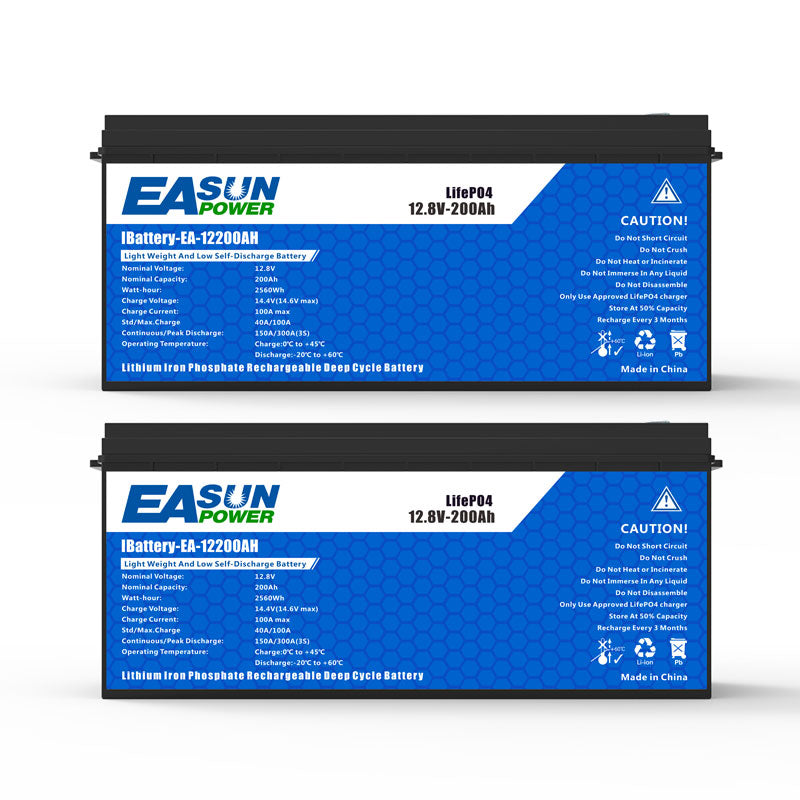 【0% VAT】Easun 12v 200Ah LifePO4 Battery Grade A Parallel and Customizable +2000 Cycle Life