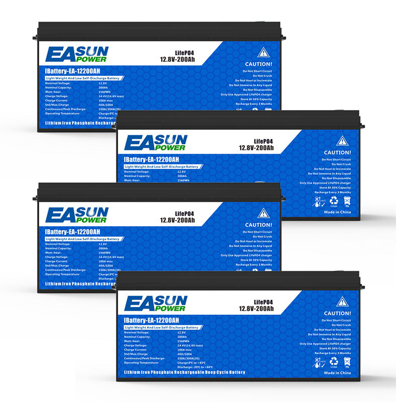【0% VAT】Easun 12v 200Ah LifePO4 Battery Grade A Parallel and Customizable +2000 Cycle Life