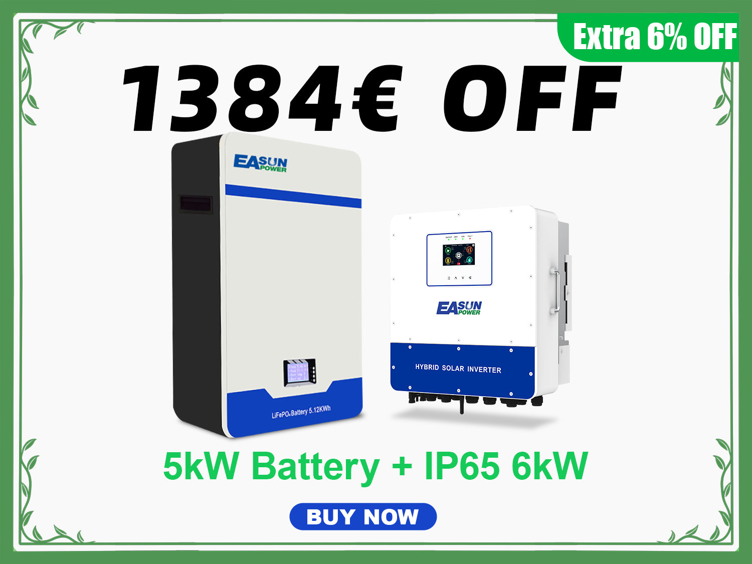 5kWh Battery + IP65 6kW Inverter Bundle