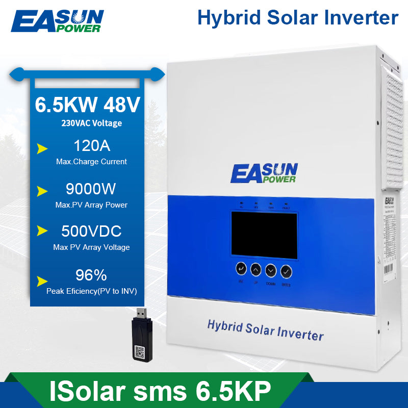 Easun Power 6500W Off Grid Solar Inverter MPPT 120A Charger With WIFI Parallel