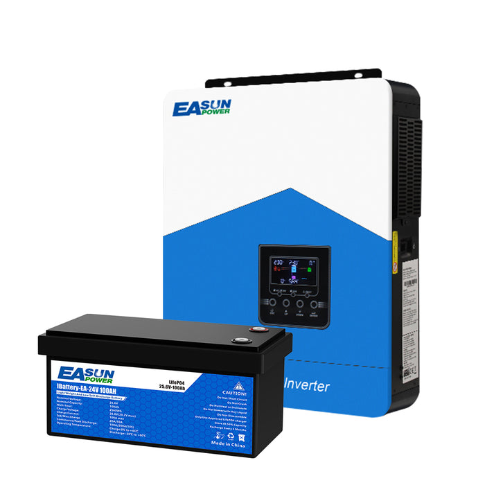 【0% VAT】EASUN 24v 100Ah LifePO4 Lithium Iron Phosphate Battery 25.6V Grade A Parallel