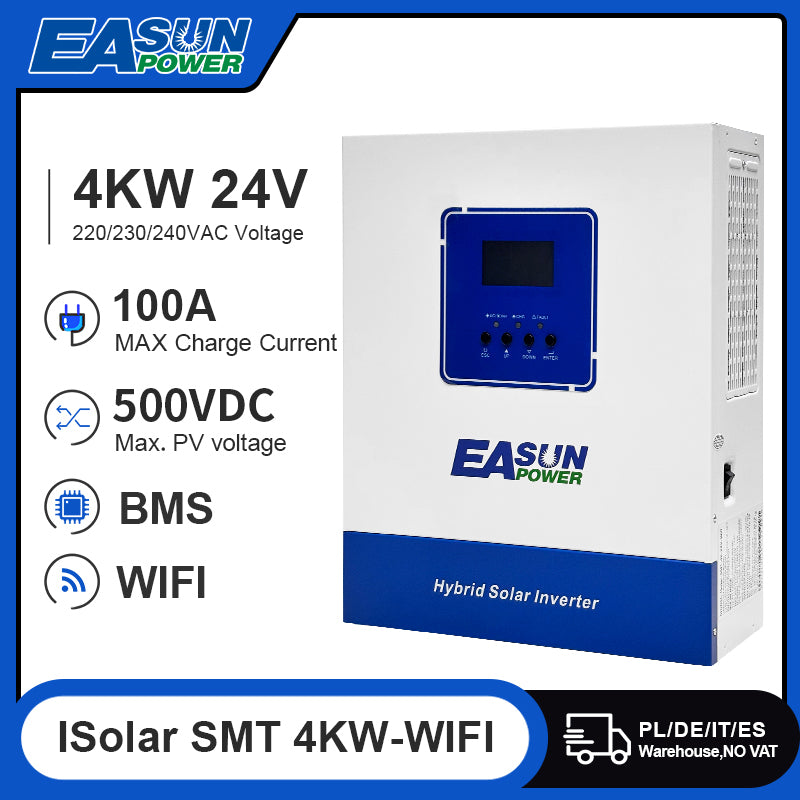 EASUN 4KW 24V 4000W Off Grid Inverter Build-in MPPT 100A With Wifi