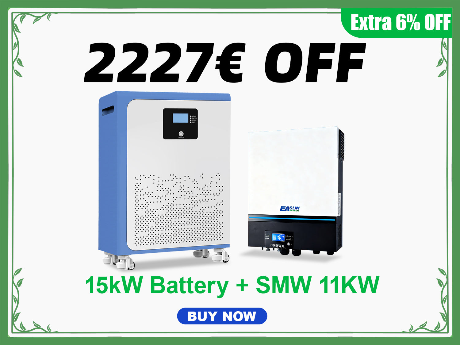 15kWh Battery + SMW 11kW Inverter Bundle | Home Energy Storage Solution