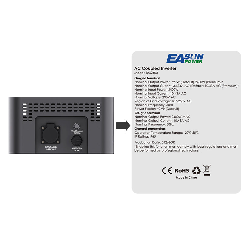EASUN 2400W Plug & Play Balcony System with Storage | Balkonkraftwerk mit Speicher