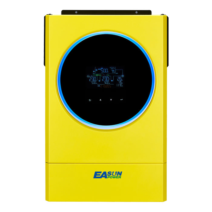 EASUN POWER Hybrid Solar Inverter 5.6KW 230vac MPPT 120A Solar Charger PV Input 6000W 450vdc LED Ring Lights Touchable Button