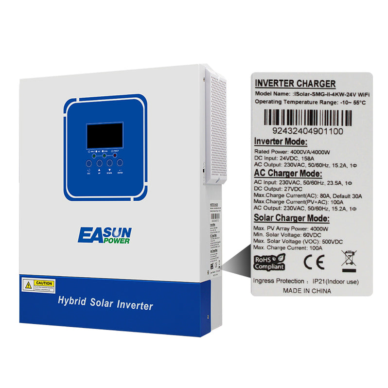 EASUN SMG 4KW 24V 4000W Off Grid Inverter Build-in MPPT 100A With Wifi ...