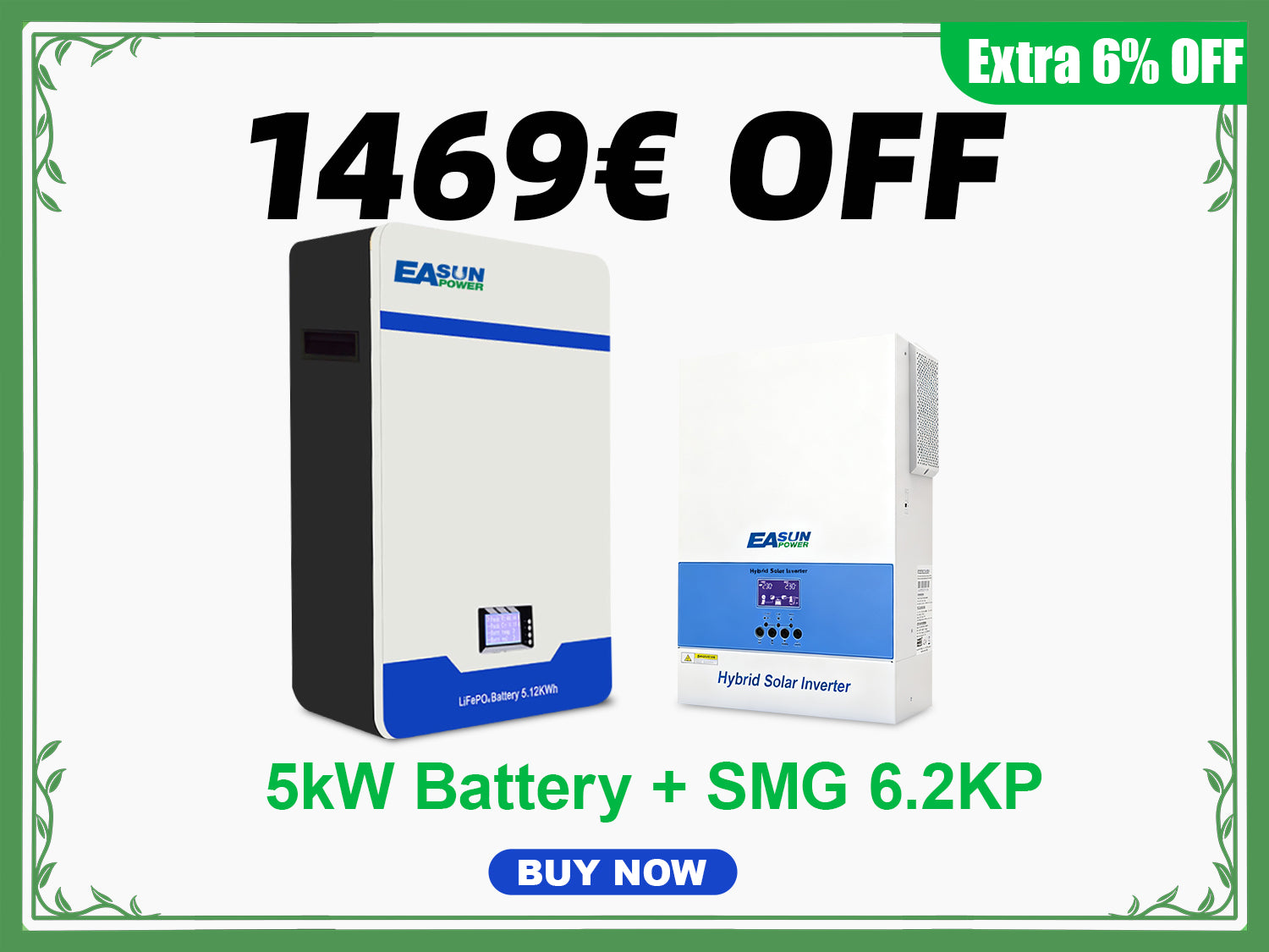 5kW Lifepo4 Battery with SMG II 6.2KP