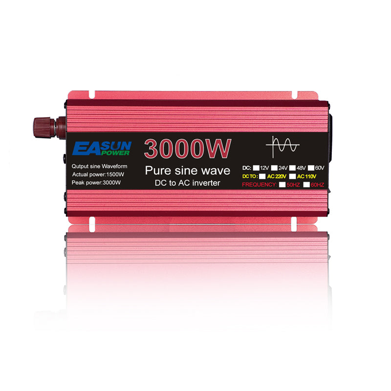 POWLAND 1000W 1600W 2200W 3000W Pure Sine Wave Inverter DC 12V 24V To AC 220V Voltage Transformer Power Converter Solar Car Inverter