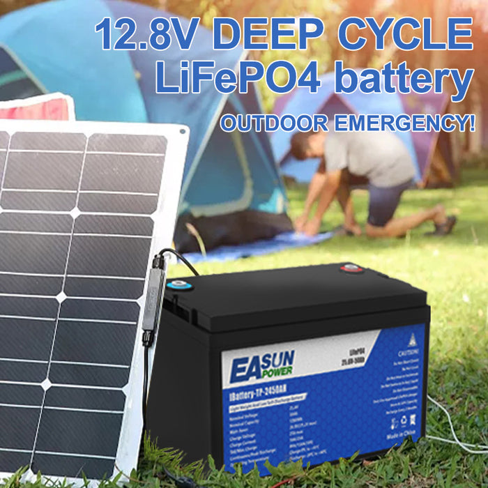EASUN POWER Lifepo4 Bateria litowo-żelazowo-fosforanowa 12 V 100 Ah 12,8 V klasy A, równoległa i konfigurowalna Bateria słoneczna + 2000 cykli Magazyn UE