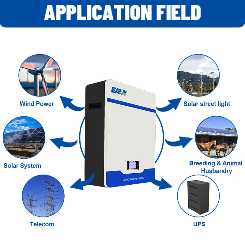 【0% VAT】EASUN 5kwh 10kwh 15kwh 51.2V Lifepo4 Battery 100AH 200AH 300AH Solar Energy Storage Battery