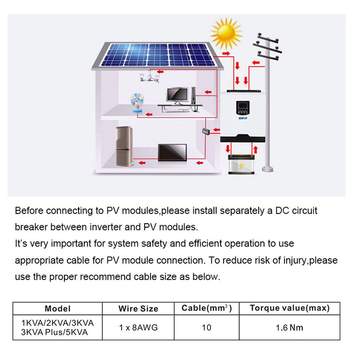 EASUN POWER 3KW 24V Off Grid Inverter PWM 70A Battery Charger Solar System