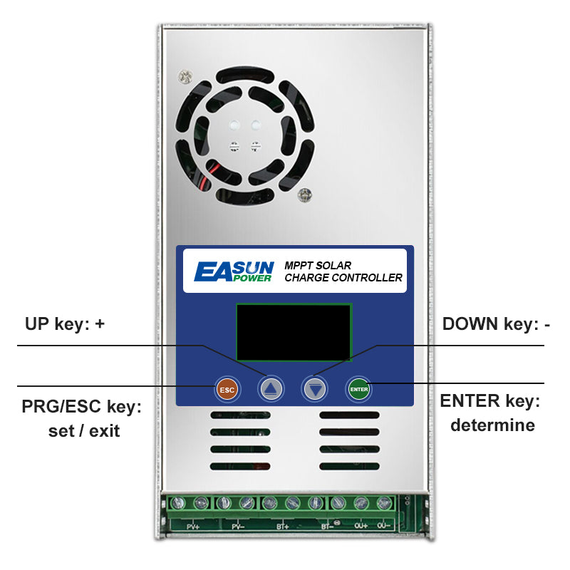 EASUN POWER 60A MPPT Solar Charger Controller 12V 24V 36V 48V Max PV 180VOC