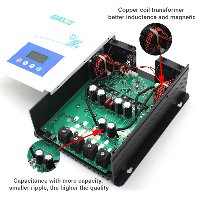 EASUN 100A MPPT Solar Charger Controller 12V 24V 36V 48V Battery PV Input 150VOC