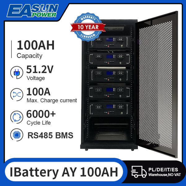 【0% VAT】Easun Power 48v 16S 100Ah Lifepo4 Battery Pack Parallel 15p 6000+ Cycle CAN RS485 BMS