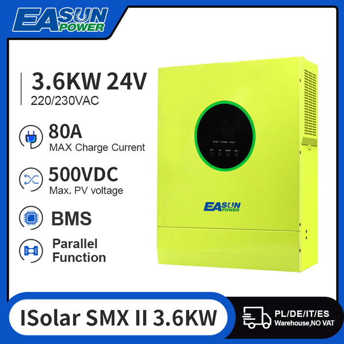 EASUN 3600w falownik solarny MPPT czysta fala sinusoidalna 500VDC 80A regulator ładowania słonecznego inwerter off-grid z modułem Wifi