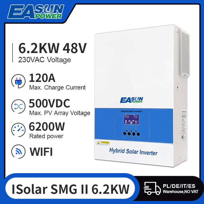 EASUN POWER 6200W Solar Inverter MPPT 120A Charger Pure Sine Wave Off Grid inverter