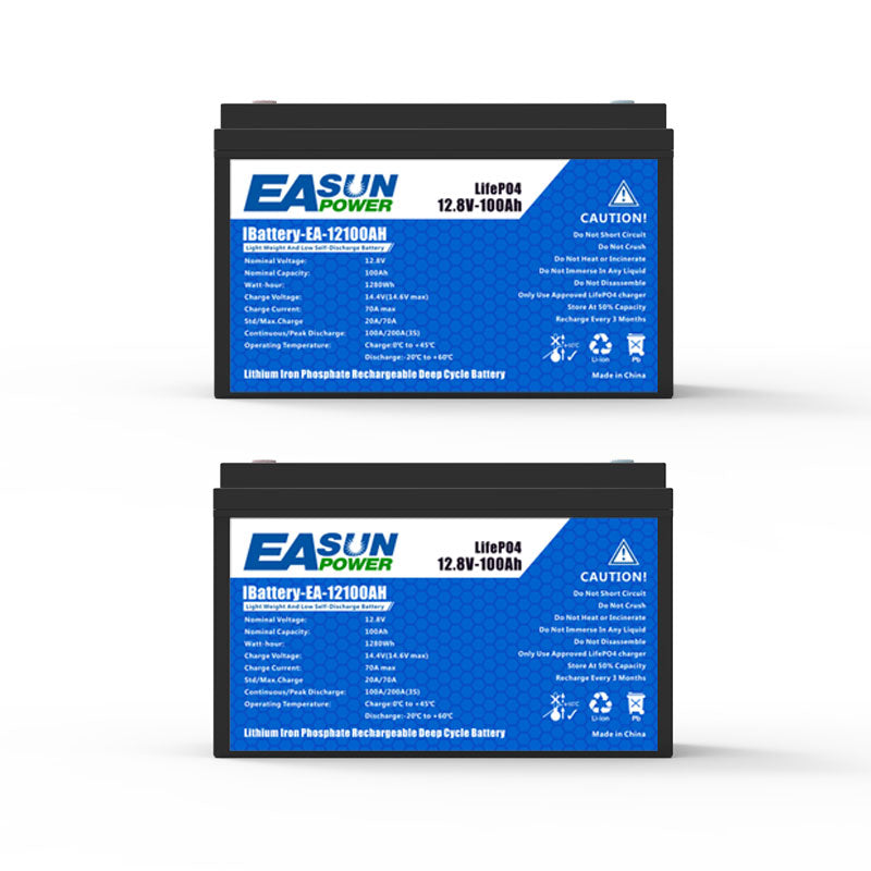 【0% VAT】EASUN POWER Lifepo4 Lithium Iron Phosphate Solar Energy Battery 12v 100Ah 12.8V