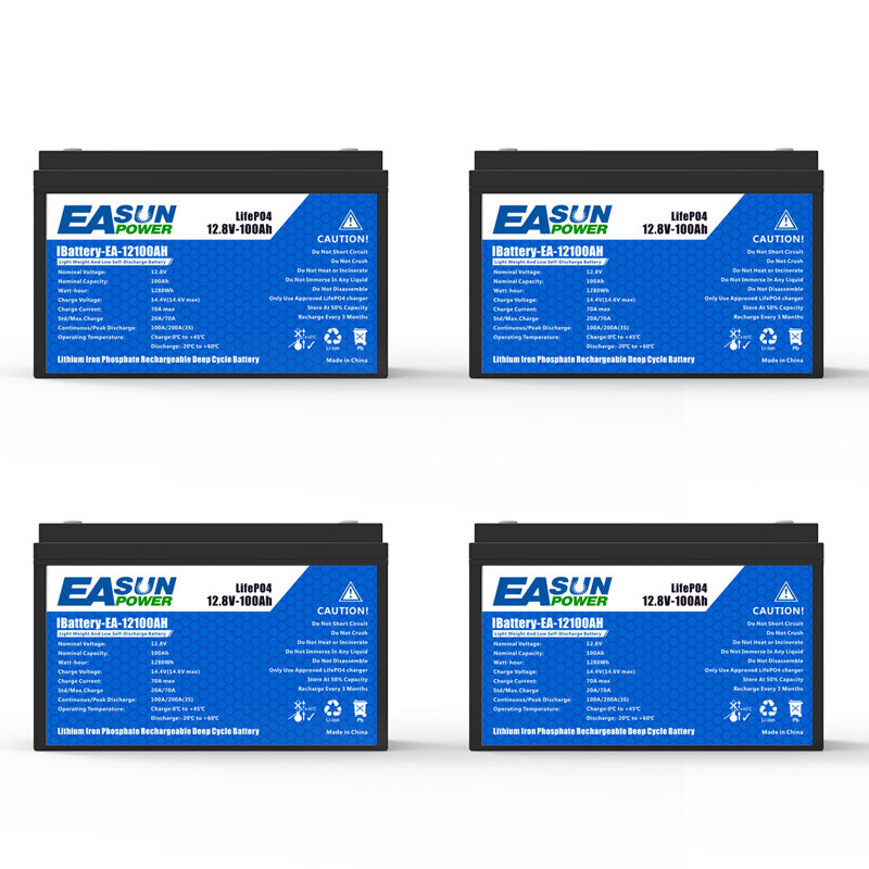 【0% VAT】EASUN POWER Lifepo4 Lithium Iron Phosphate Solar Energy Battery 12v 100Ah 12.8V